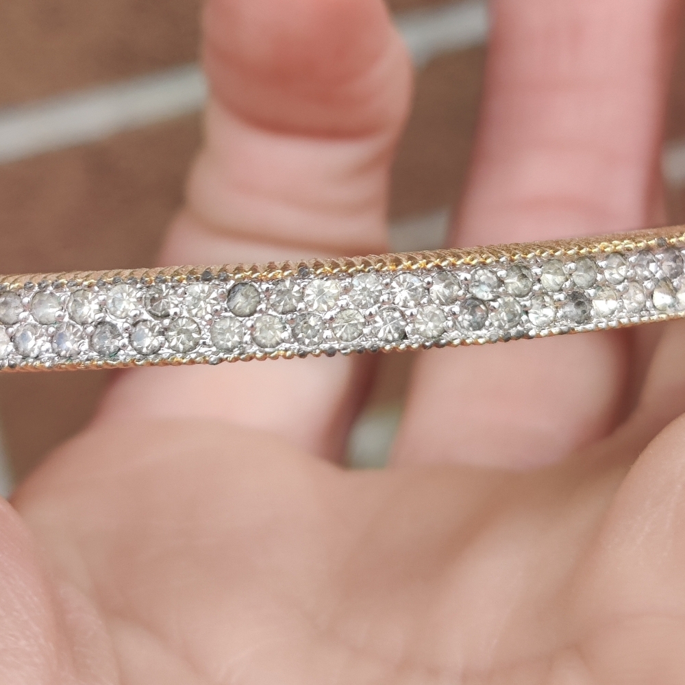 Vintage Joseph Mazer Rhinestone hinged bracelet - Picture 10 of 11
